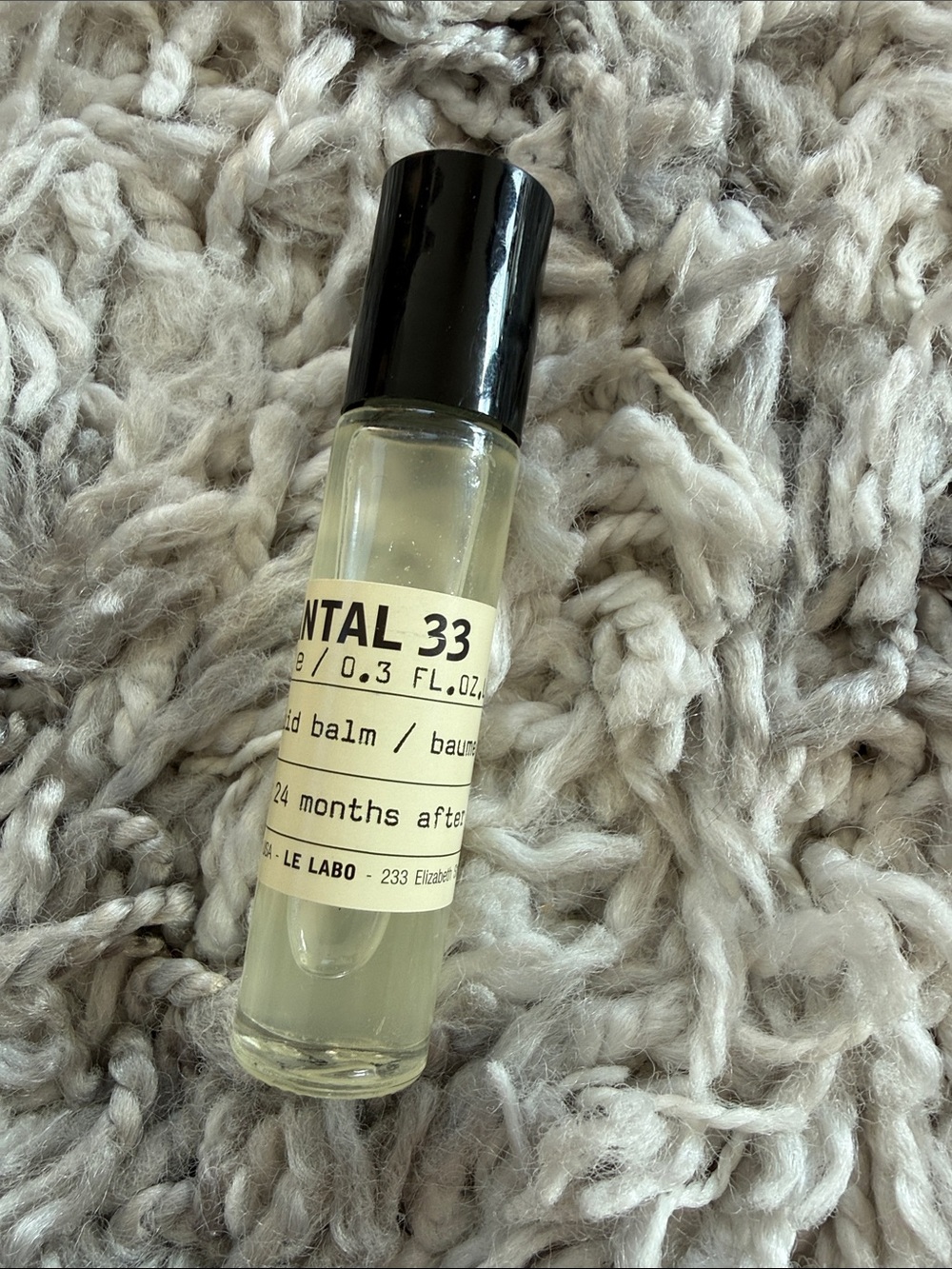 Le Labo Santal 33 Balm Roller — Clear Glass with Black Cap